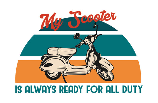 My Scooter Always Ready DTF Transfer