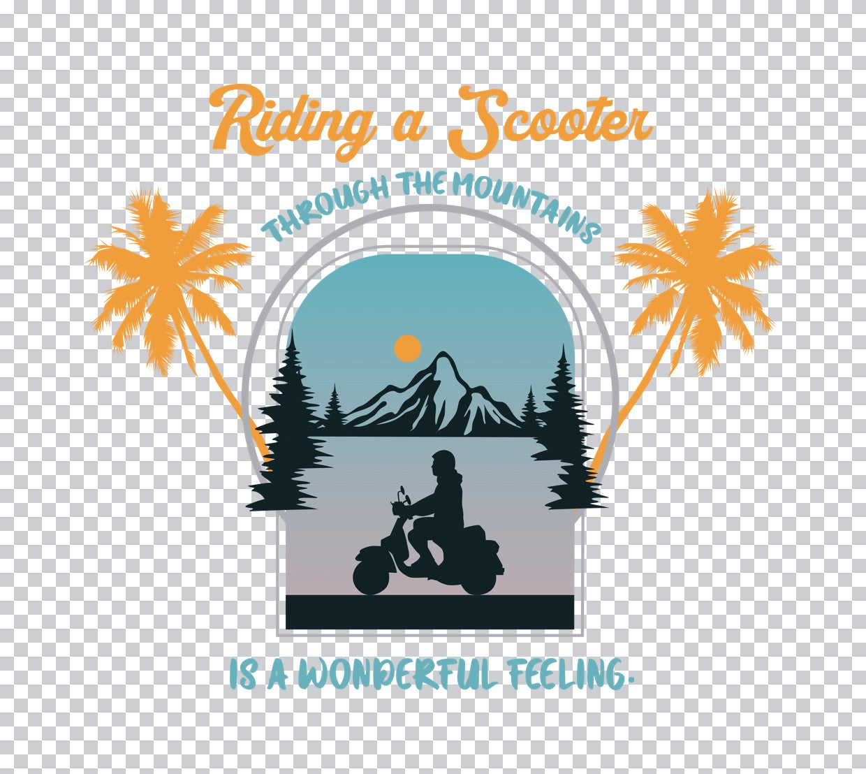 Mountain Scooter Adventure DTF Transfer