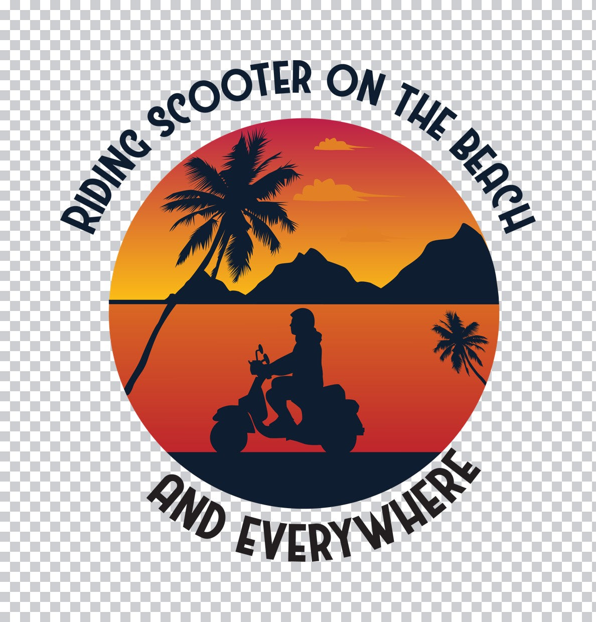 Sunset Beach Scooter DTF Transfer