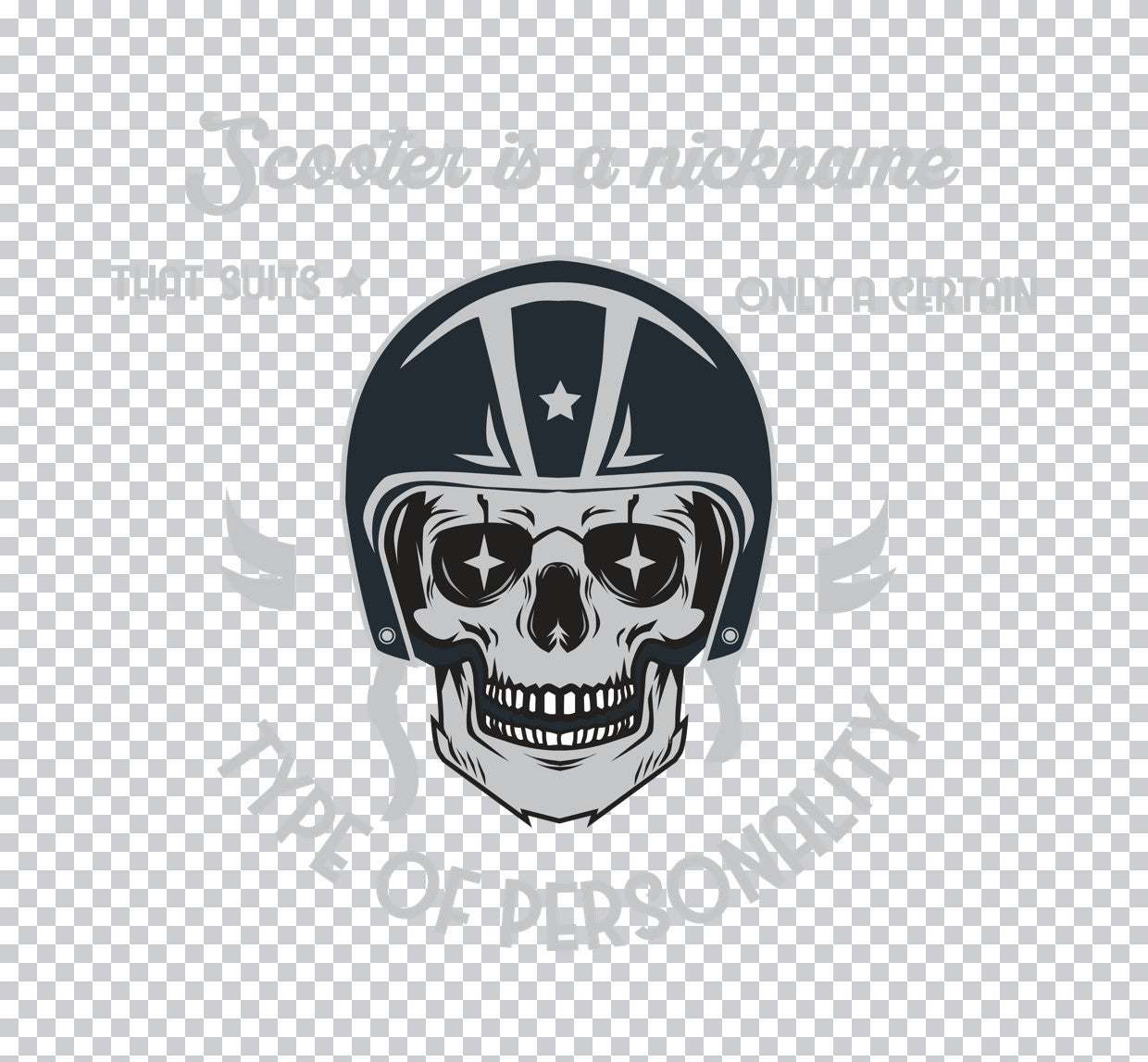 Skull Scooter Personality DTF Transfer