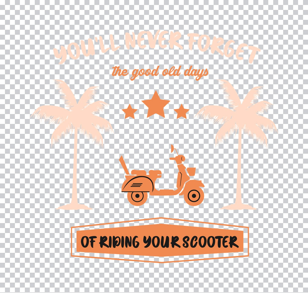 Good Old Days Scooter DTF Transfer