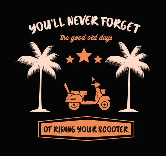 Good Old Days Scooter DTF Transfer