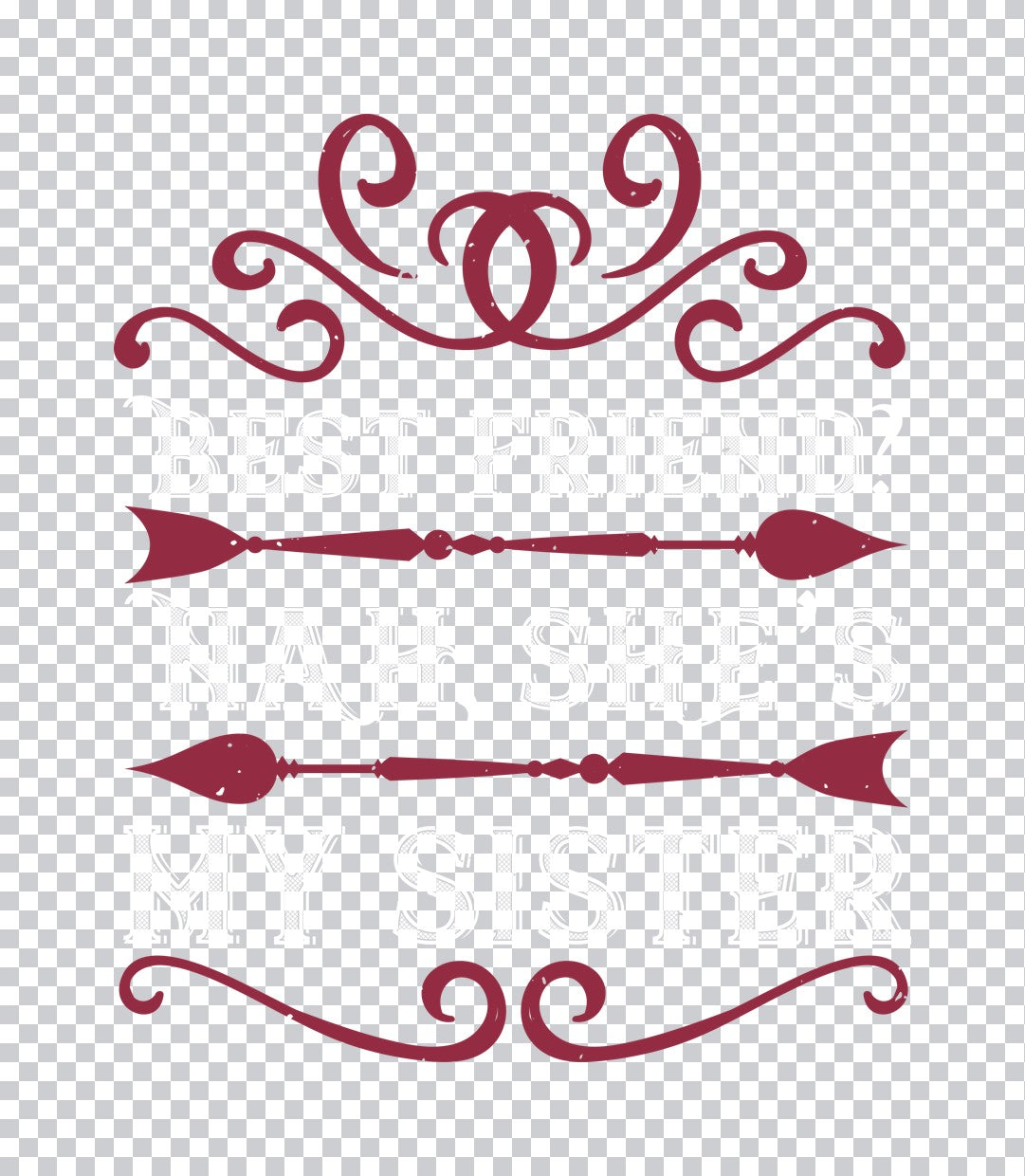 Vintage Scroll and Arrow Divider DTF Transfer