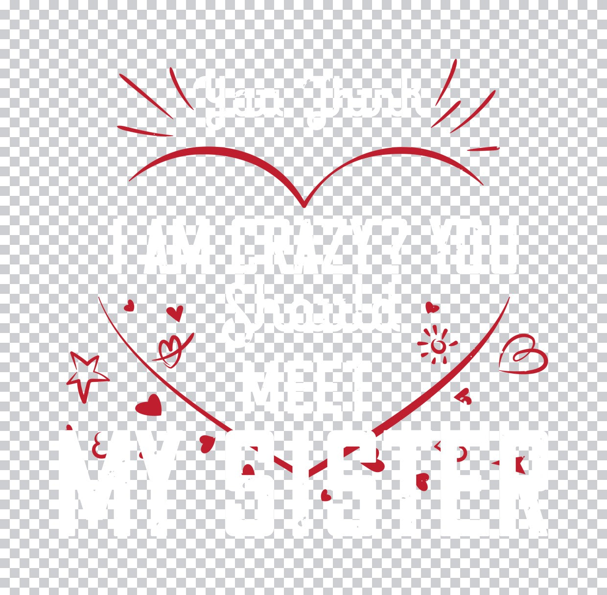 Doodle Heart and Confetti DTF Transfer
