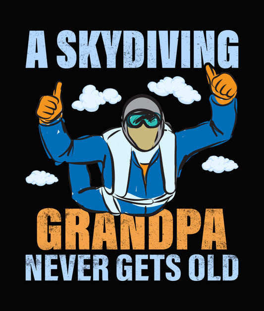 Skydiving Grandpa Thumbs Up DTF Transfer