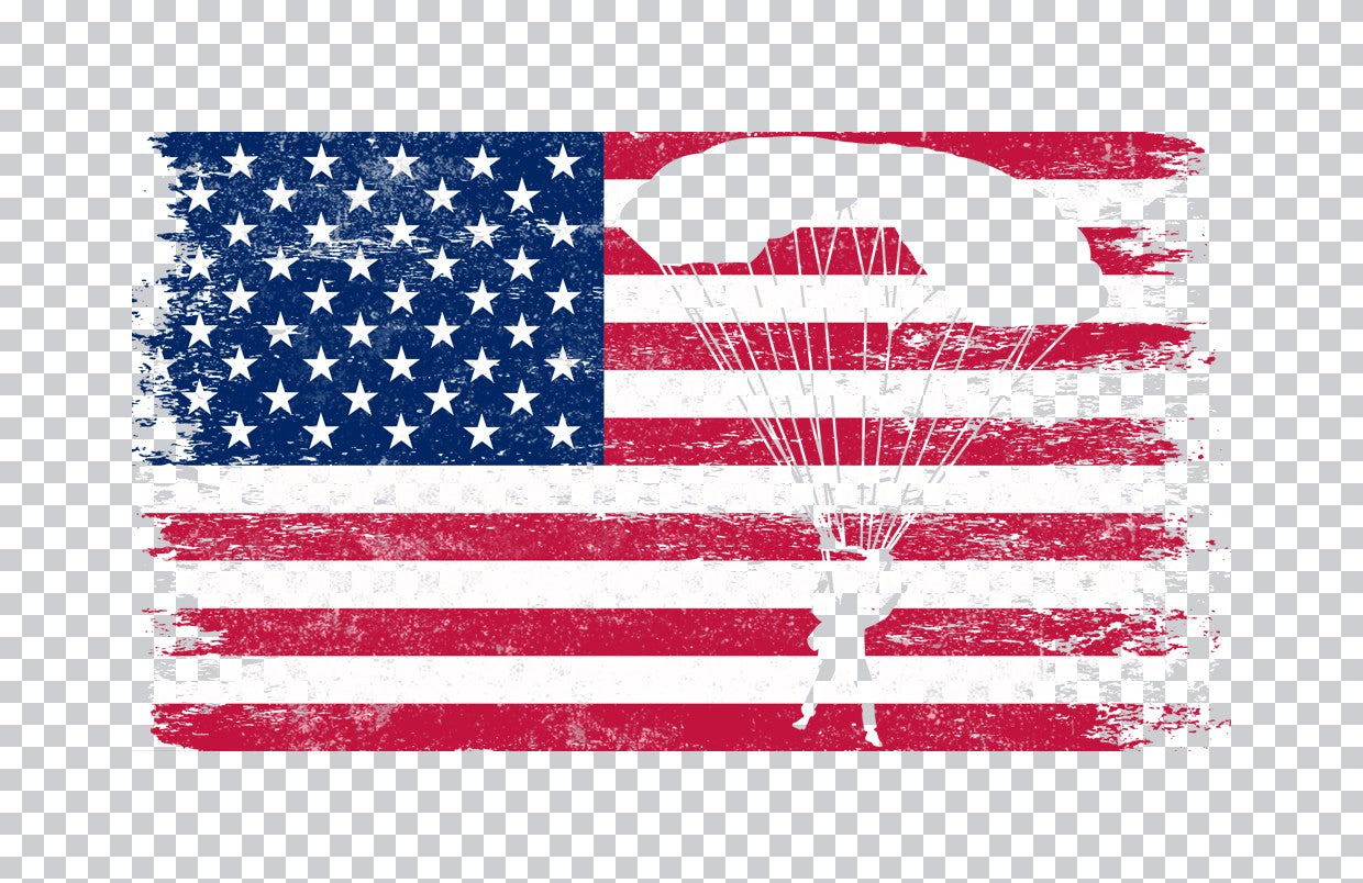 Distressed American Flag Parachutist DTF Transfer
