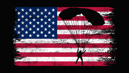 Distressed American Flag Parachutist DTF Transfer