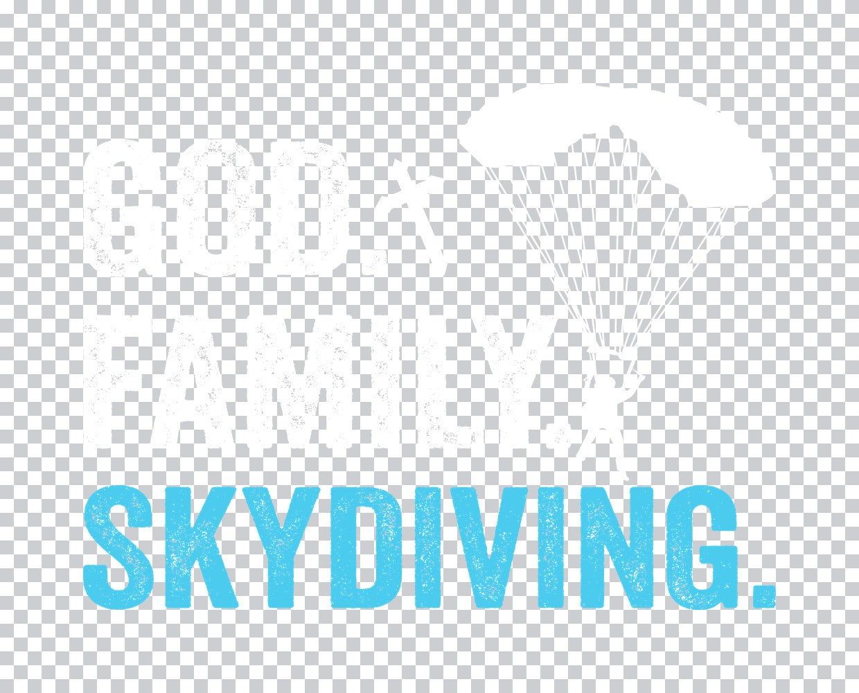 Minimalist Skydiving Typography DTF Transfer