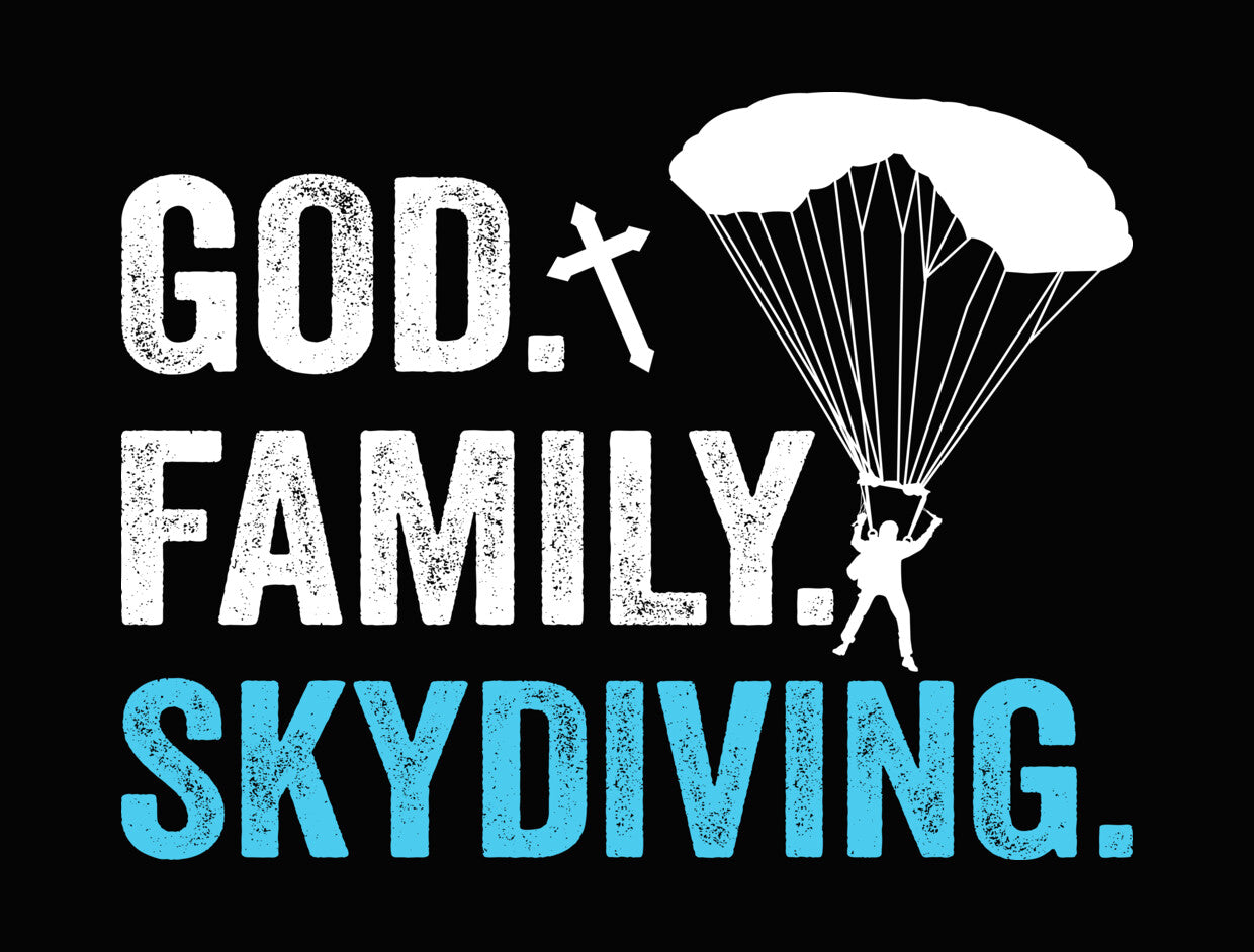 Minimalist Skydiving Typography DTF Transfer