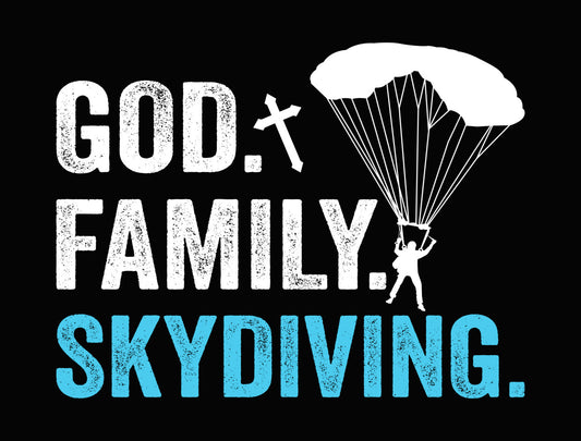 Minimalist Skydiving Typography DTF Transfer