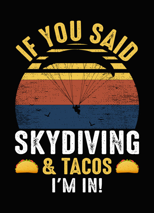 Retro Skydiving and Tacos DTF Transfer