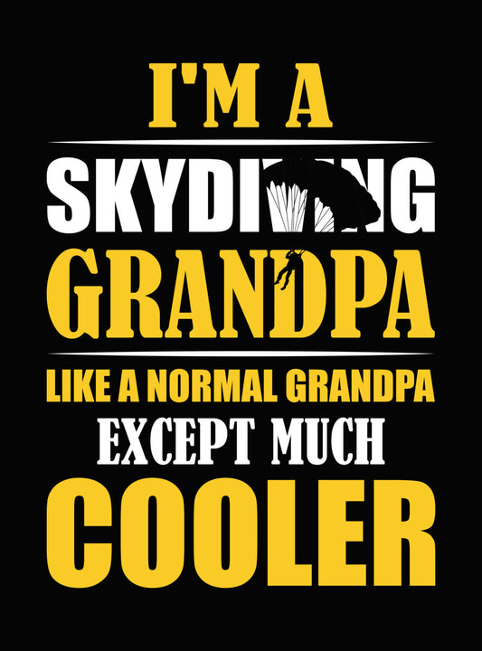 Cooler Grandpa Skydiver Typography DTF Transfer