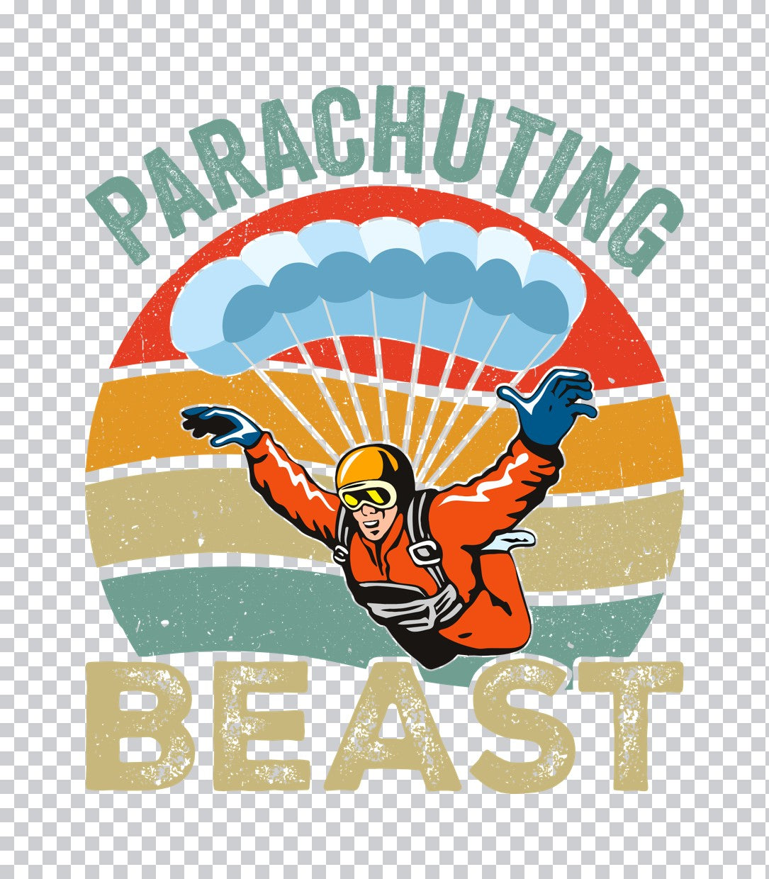 Vintage Parachuting Beast DTF Transfer