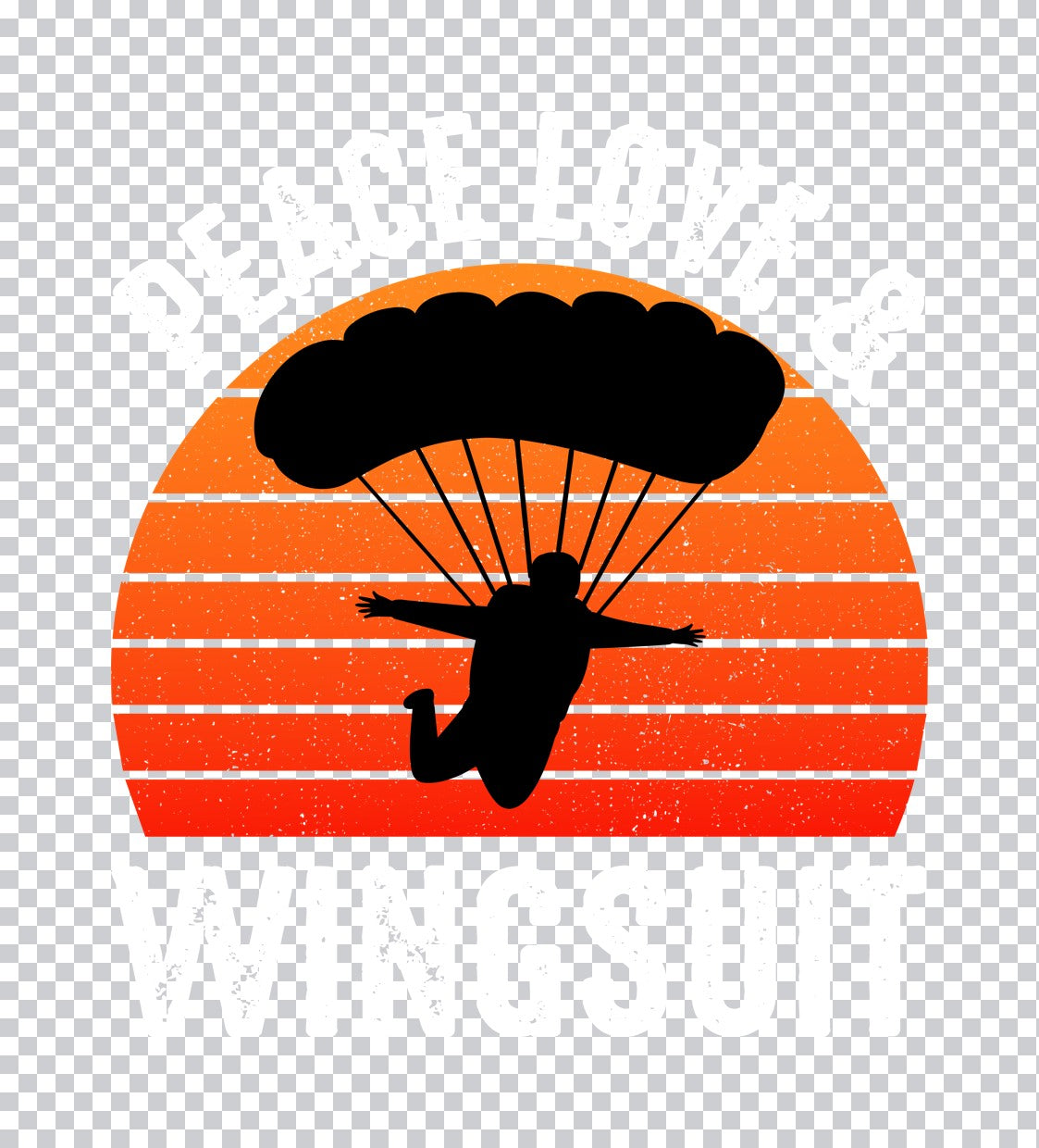 Sunset Parachutist Silhouette DTF Transfer