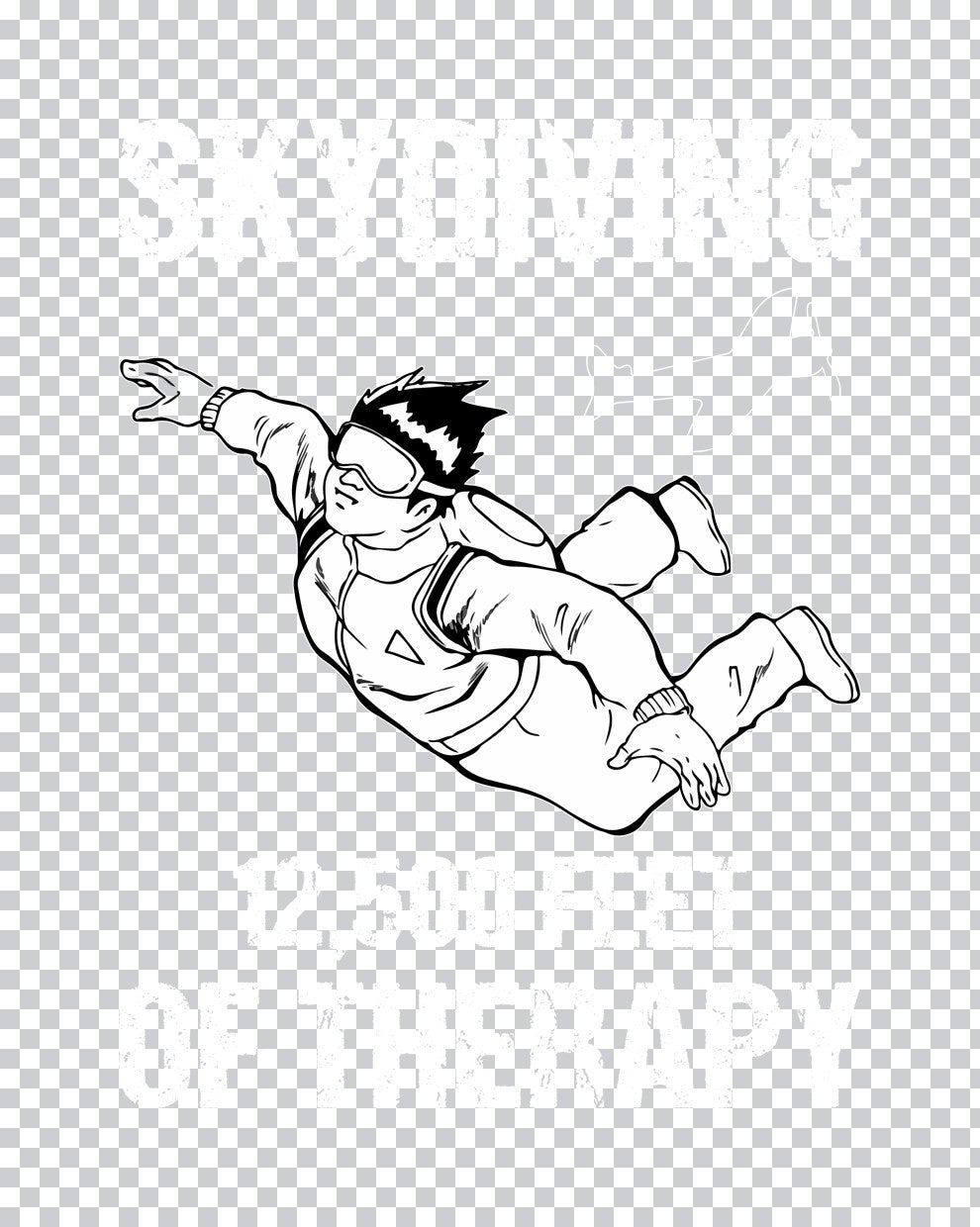 Skydiving Freefall Athlete DTF Transfer
