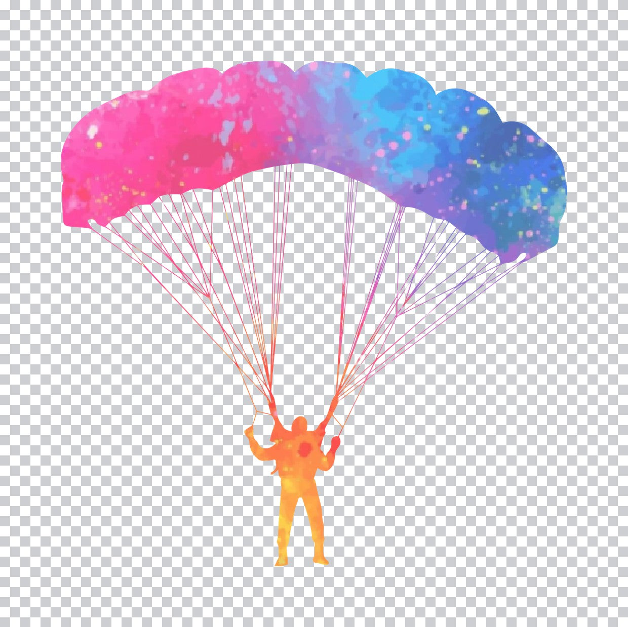 Watercolor Skydiving Parachute DTF Transfer