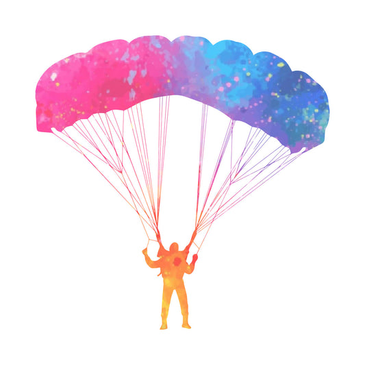 Watercolor Skydiving Parachute DTF Transfer