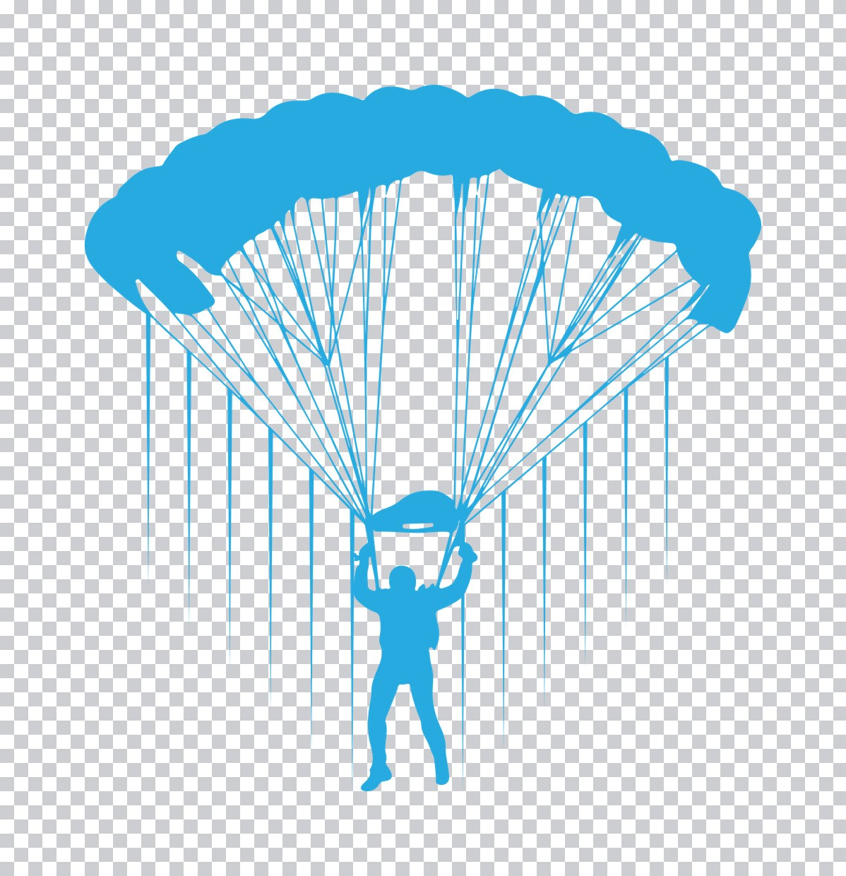 Skydiving Parachute Silhouette DTF Transfer