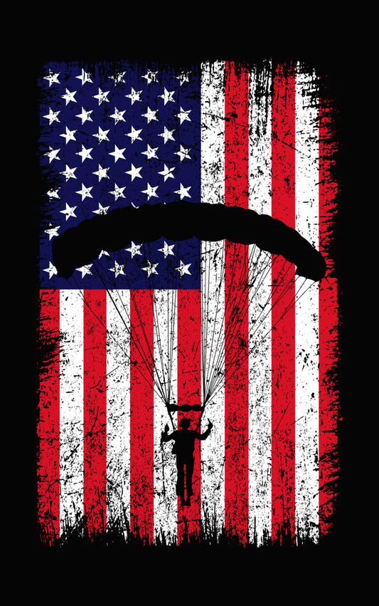 Patriotic Distressed Flag Skydiving DTF Transfer