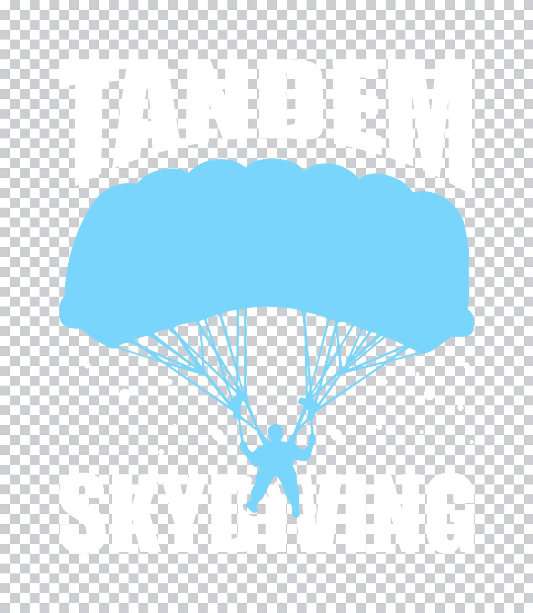 Skydiving Parachute Silhouette DTF Transfer