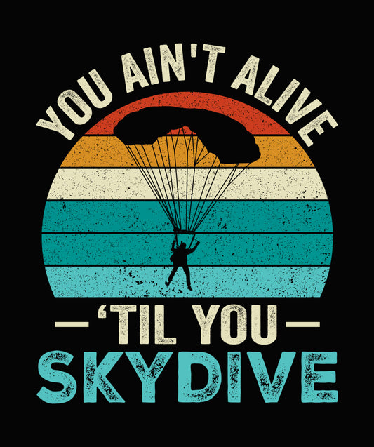 Vintage Skydiving Parachute DTF Transfer