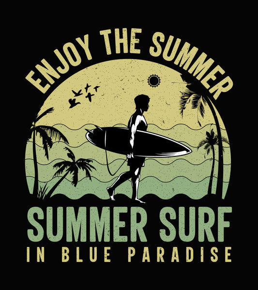 Summer Surf Blue Paradise DTF Transfer