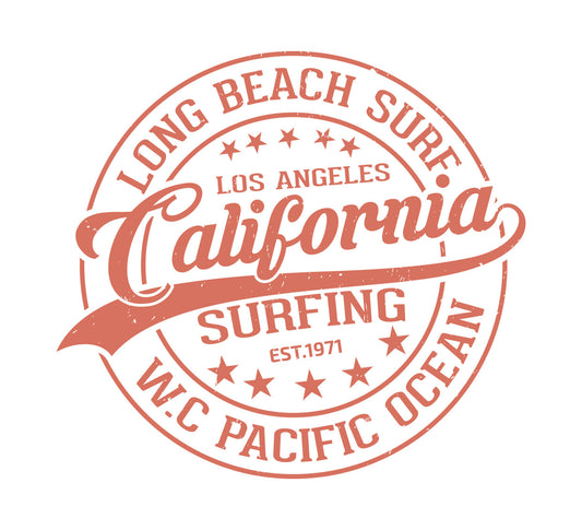 Vintage California Surfing DTF Transfer