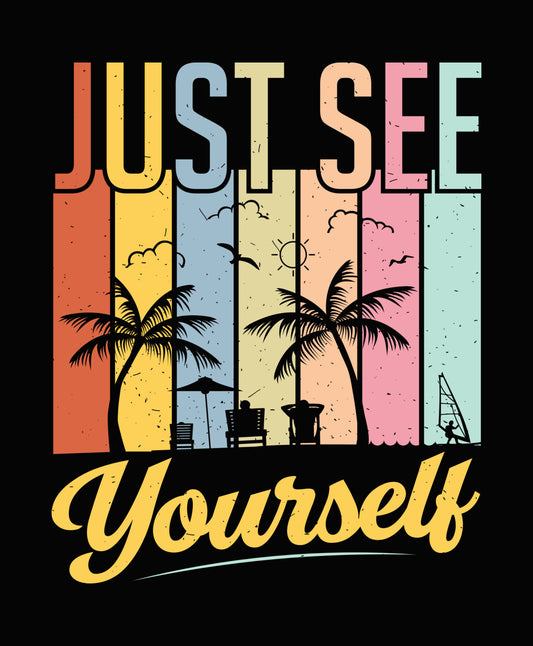 Retro Sunset Beach Vibes DTF Transfer