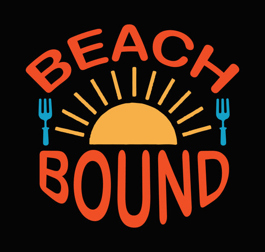 Beach Bound Sun And Fork DTF Transfer