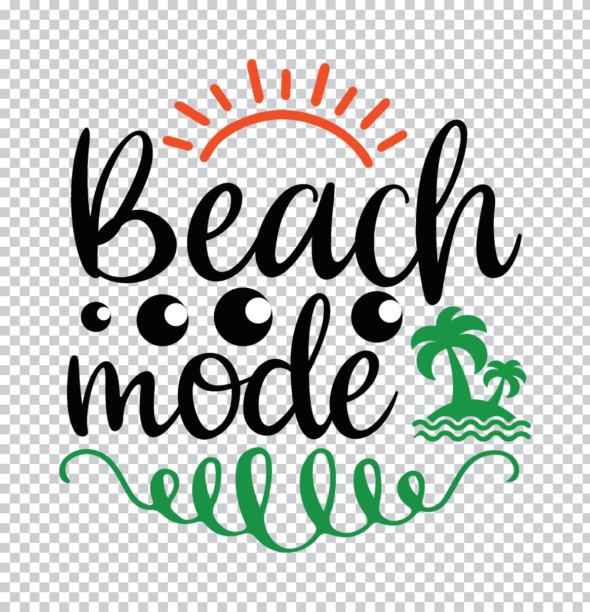 Beach Mode Tropical Sun DTF Transfer
