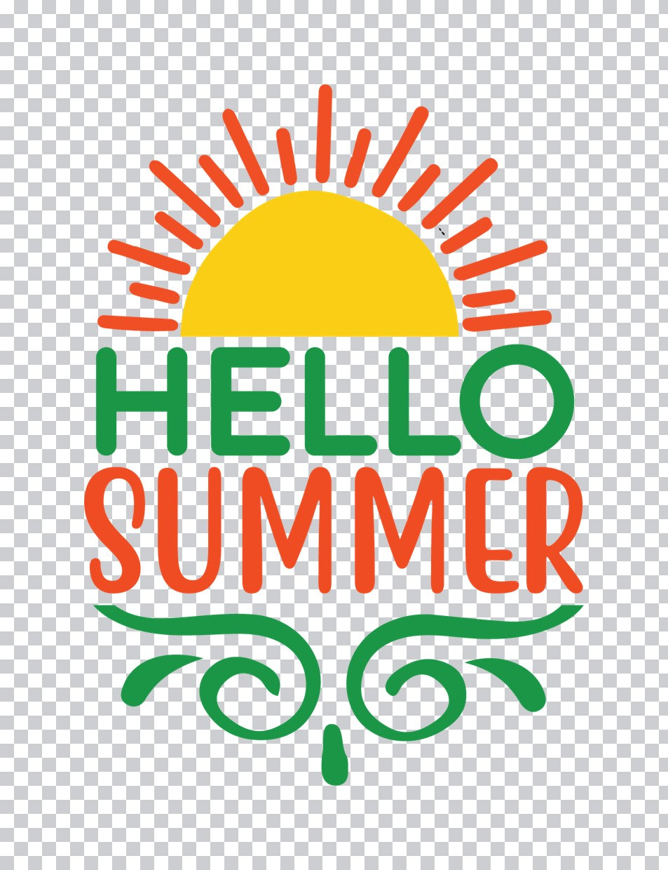 Hello Summer Sun Graphic DTF Transfer