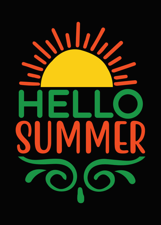 Hello Summer Sun Graphic DTF Transfer