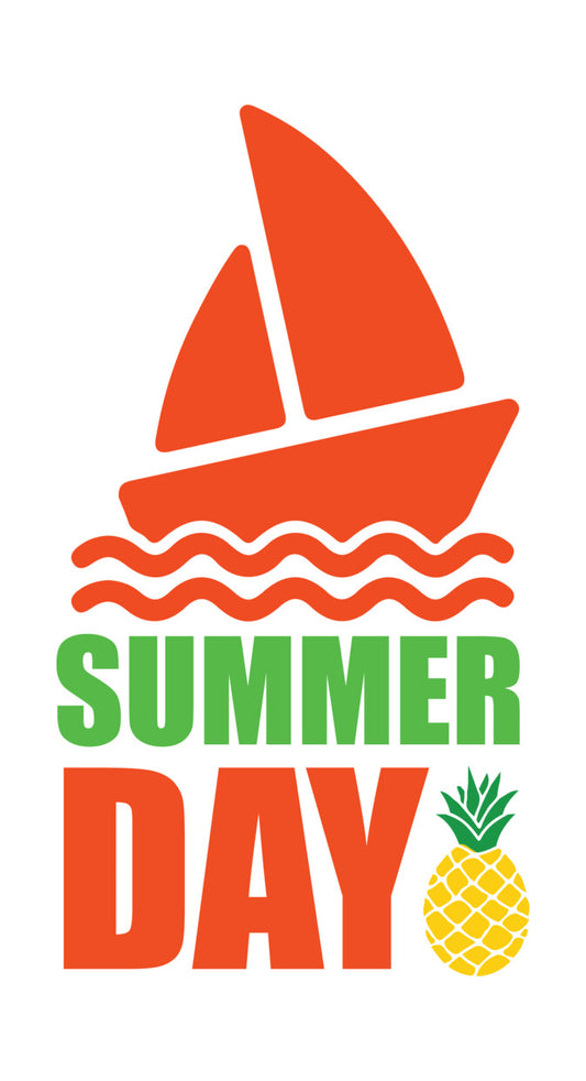 Summer Day Sailboat Pineapple DTF Transfer