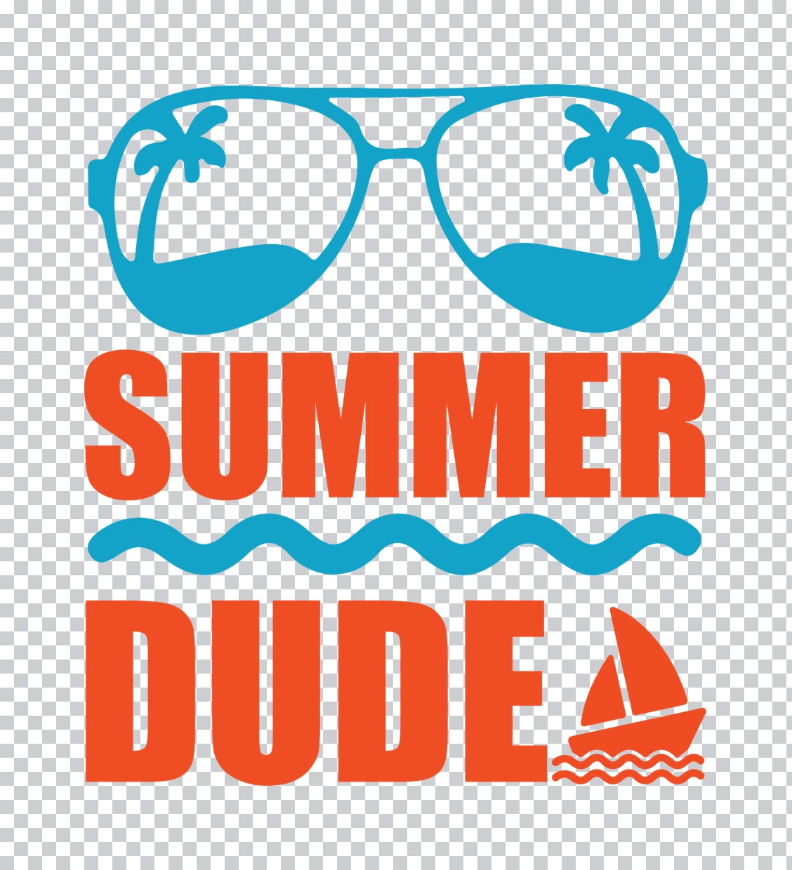 Summer Dude Sailboat DTF Transfer