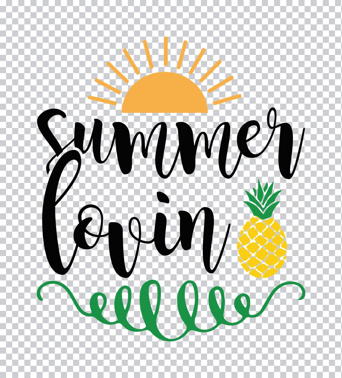 Summer Lovin Pineapple Sun DTF Transfer