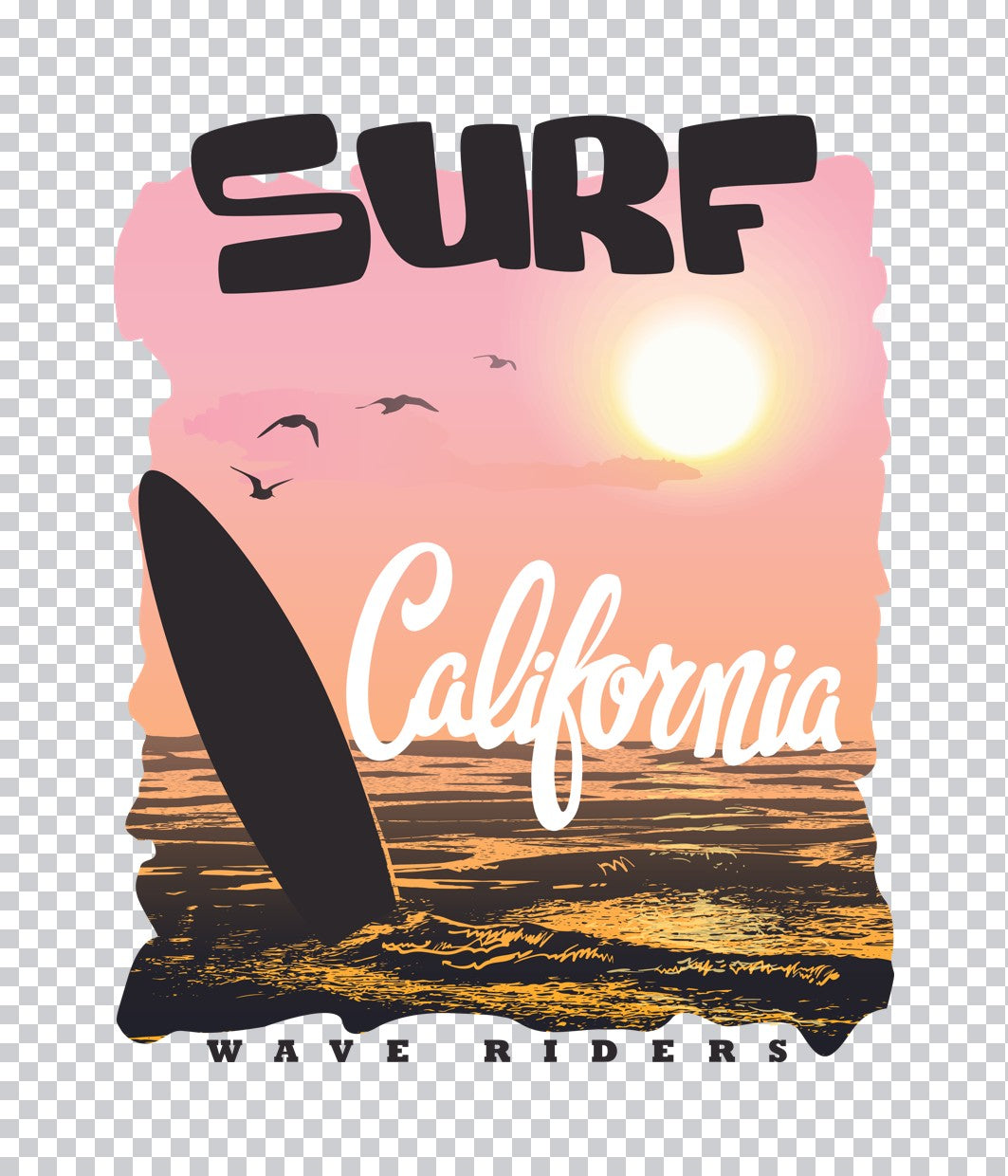 Surf California Wave Riders DTF Transfer