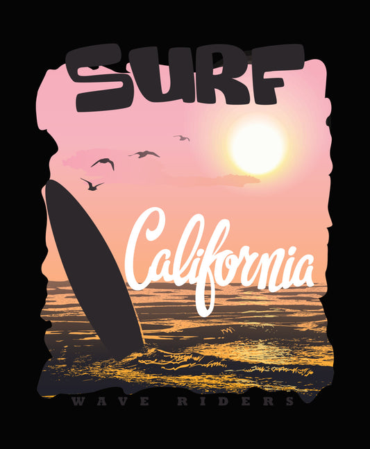 Surf California Wave Riders DTF Transfer