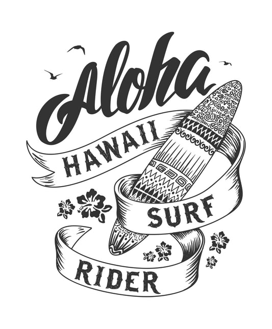 Aloha Hawaii Surf Rider DTF Transfer