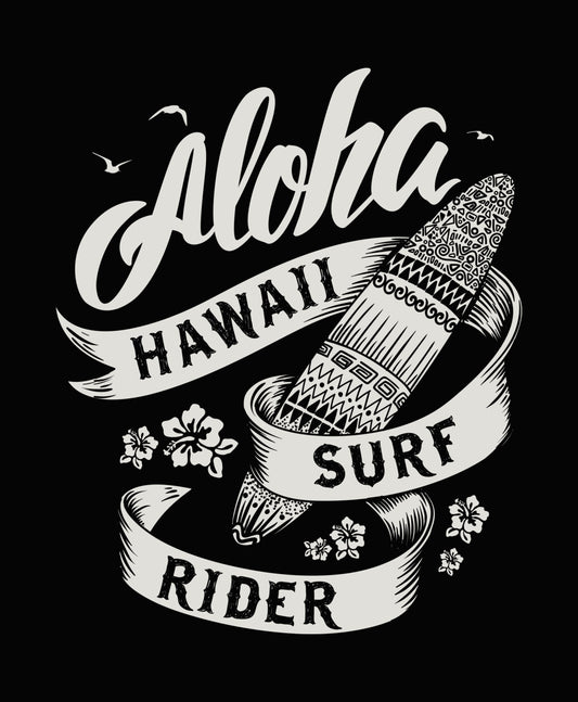 Aloha Hawaii Surf Rider DTF Transfer