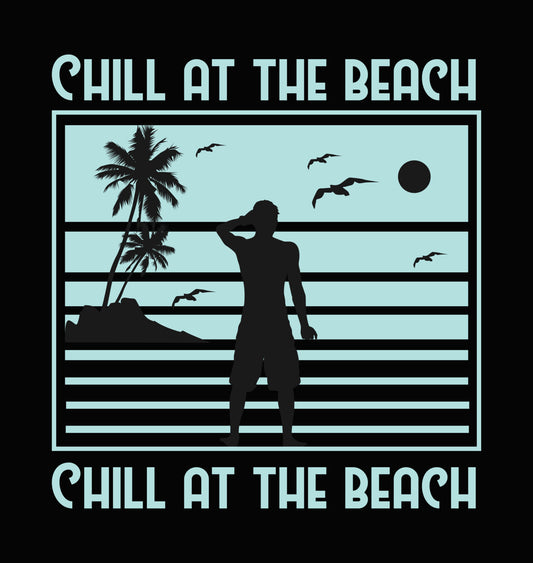 Chill At The Beach Silhouette DTF Transfer