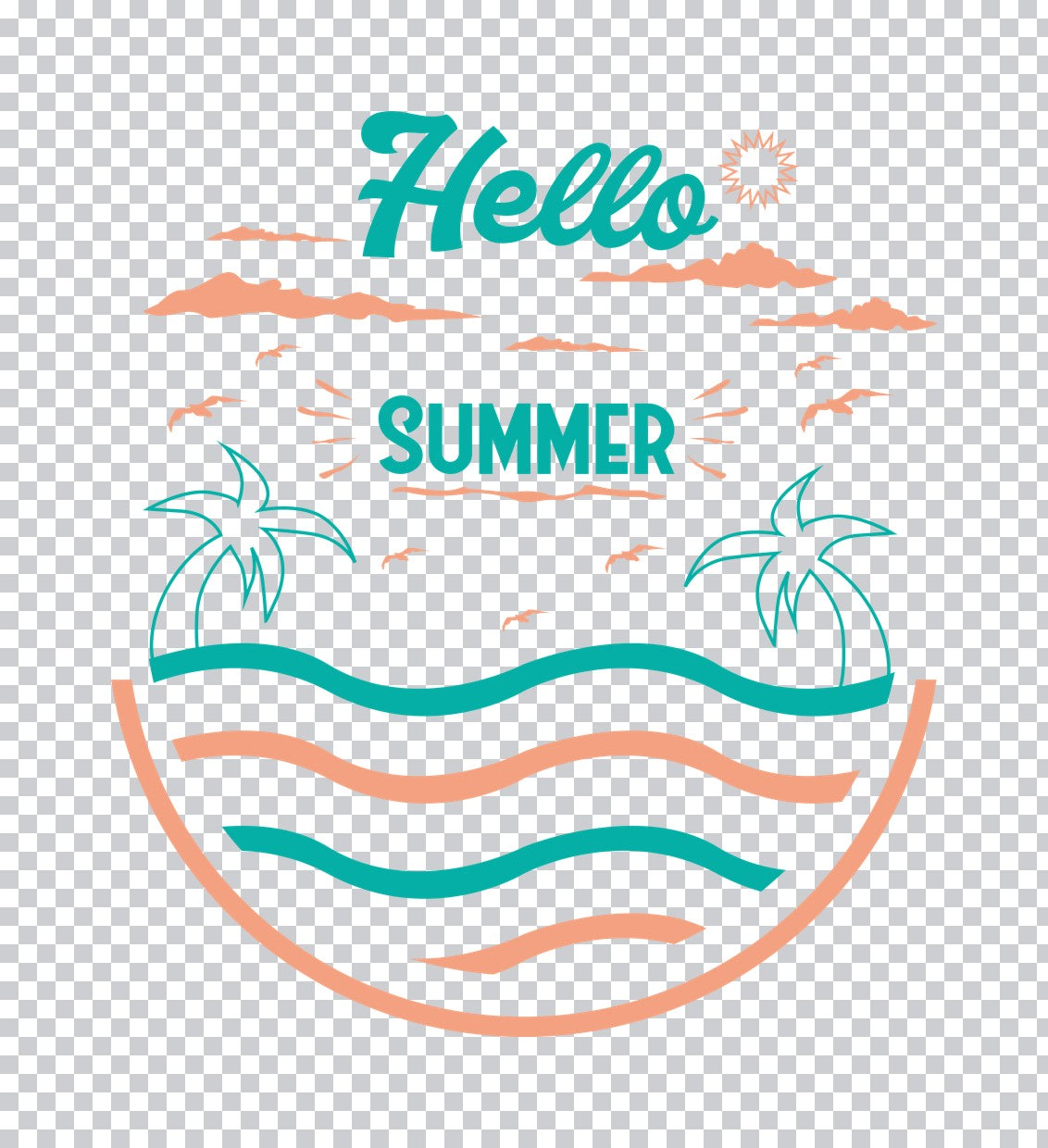 Hello Summer Beach Vibes DTF Transfer
