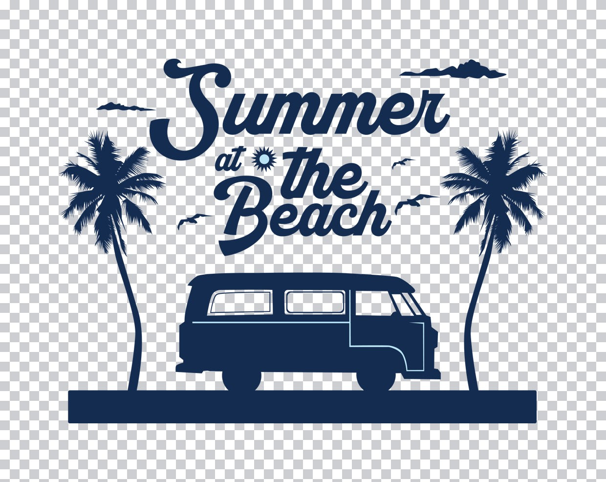 Summer at the Beach Vintage Van DTF Transfer