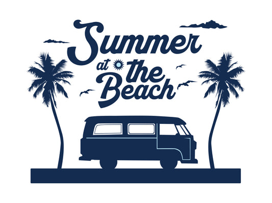 Summer at the Beach Vintage Van DTF Transfer
