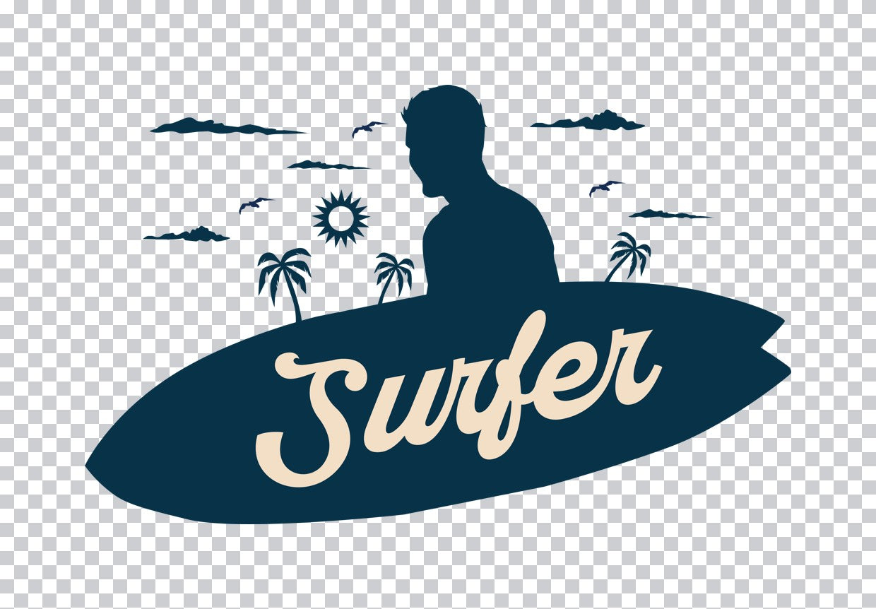 Surfer Silhouette Beach DTF Transfer