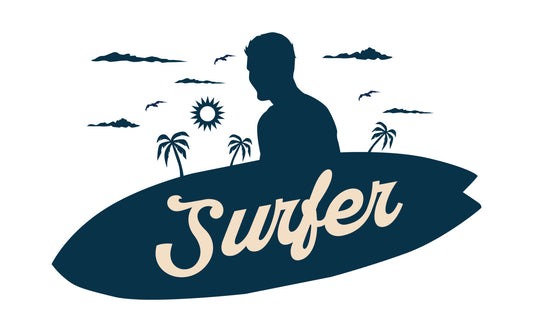 Surfer Silhouette Beach DTF Transfer