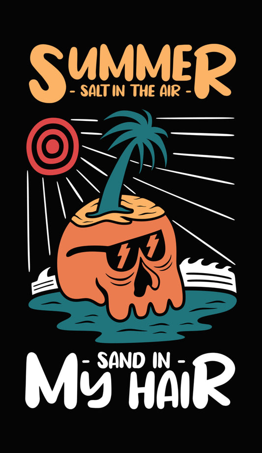 Summer Salt Melting Skull DTF Transfer