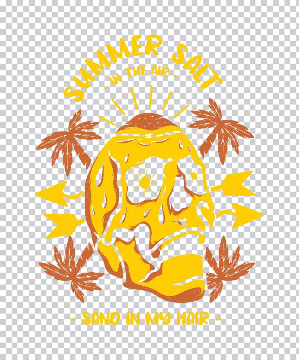 Summer Salt Skull Beach DTF Transfer