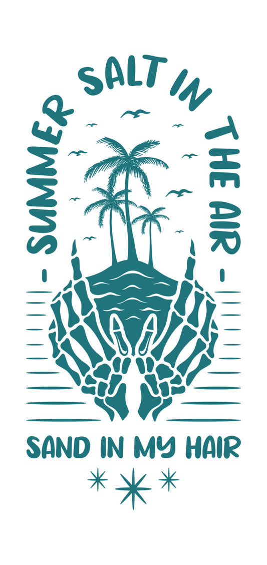Skeleton Hands Summer Beach DTF Transfer