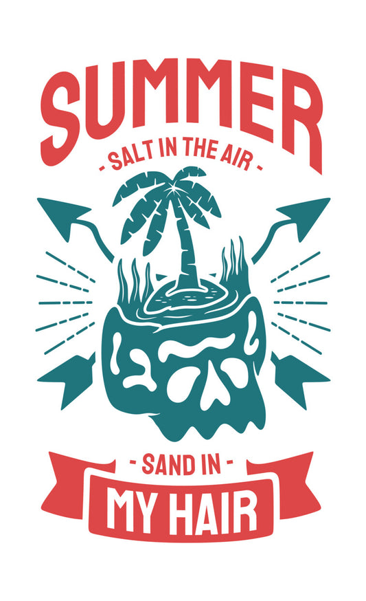 Summer Salt Skull Design DTF Transfer