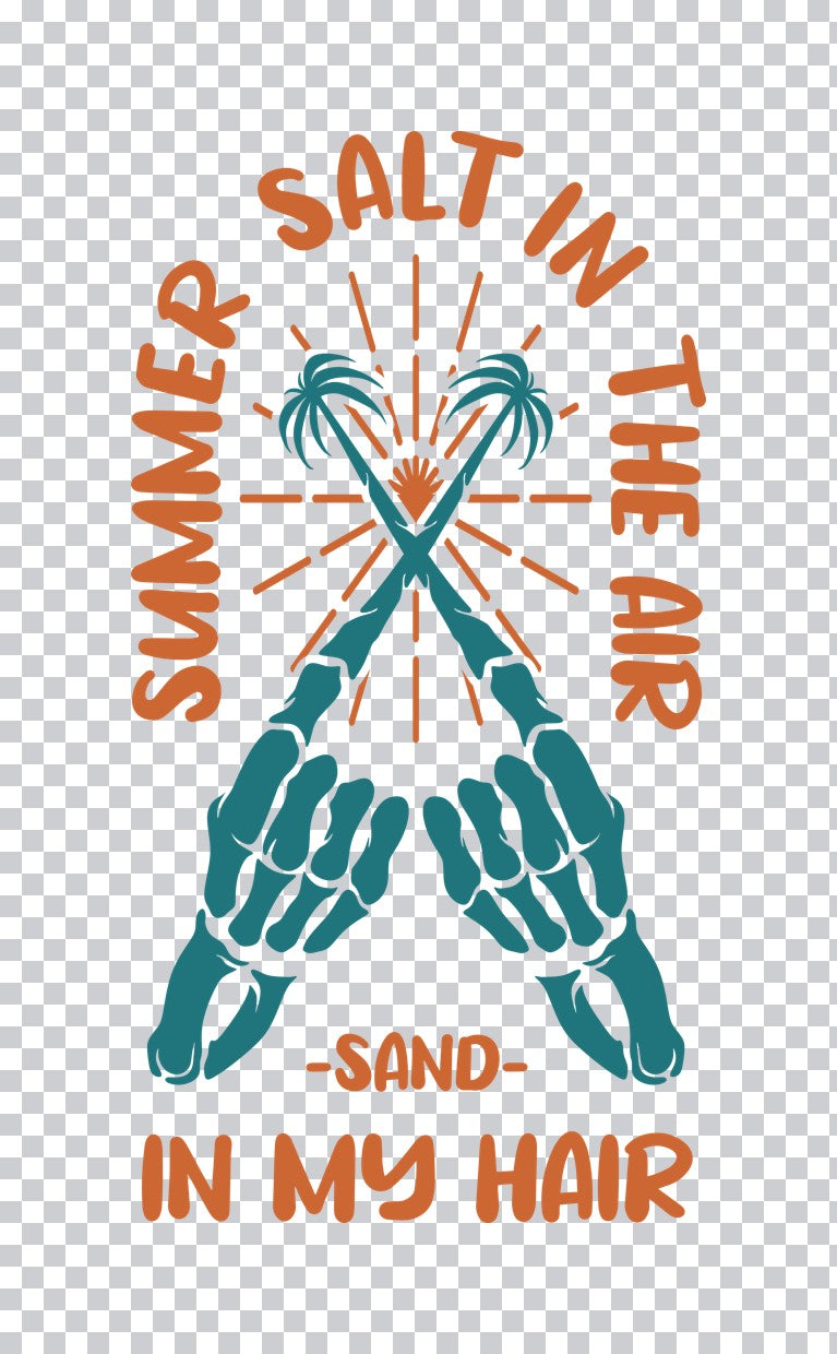 Skeleton Hands Summer Vibes DTF Transfer